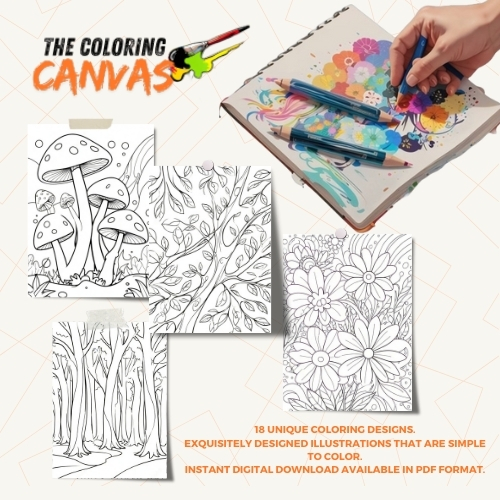 The Coloring Canvas   Glow in the Dark Forests Coloring Book