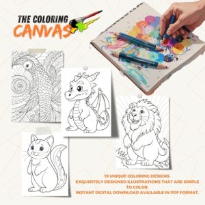 The Coloring Canvas   Marshmallow Dragons Coloring Book