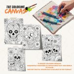 The Coloring Canvas   Sugar Skulls  Marigolds Coloring Book