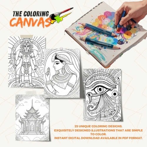 The Coloring Canvas   Ancient Egyptian Symbols Coloring Book