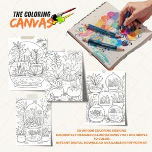 The Coloring Canvas   Botanical Terrariums Coloring Book