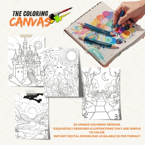 The Coloring Canvas Celestial Dreams Coloring Book