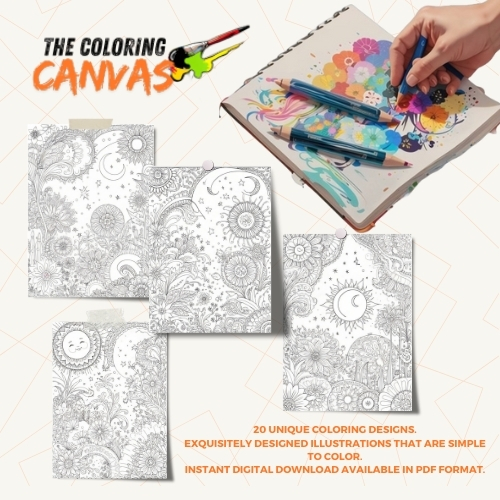 The Coloring Canvas Celestial Gardens Coloring Book