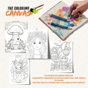 The Coloring Canvas   Cottagecore Fairies Coloring Book