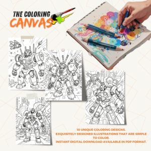 The Coloring Canvas   Mechs Cyborgs  Futuristic Characters