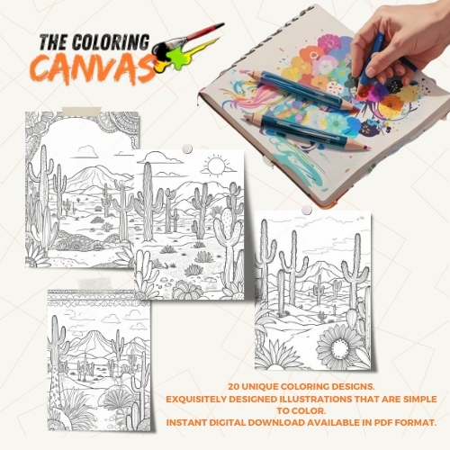 The Coloring Canvas Desert Mirage Coloring Book