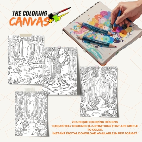 The Coloring Canvas Woods Coloring Book