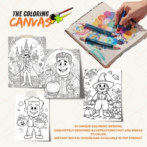 The Coloring Canvas Halloween Adventures Coloring Book