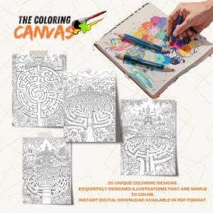 The Coloring Canvas   Labyrinth Gardens Coloring Book