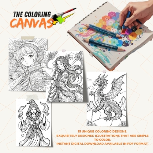 The Coloring Canvas   Manga Magic Coloring Book