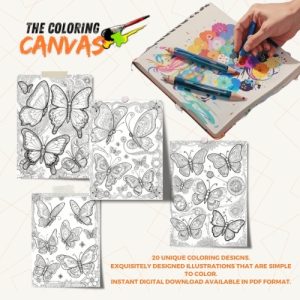 The Coloring Canvas Mechanical Butterflies Coloring Book