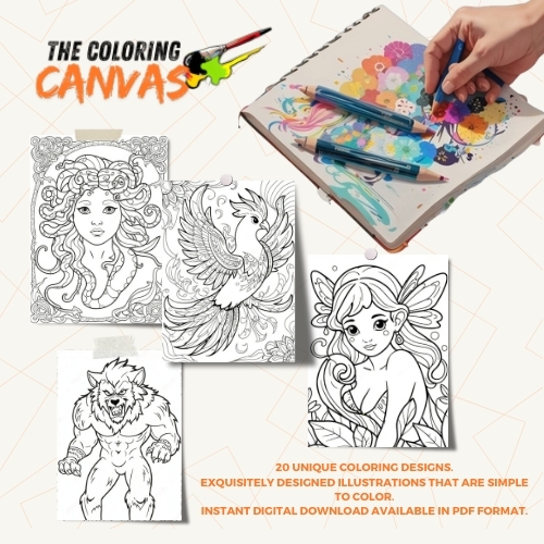 The Coloring Canvas Mythical Creatures