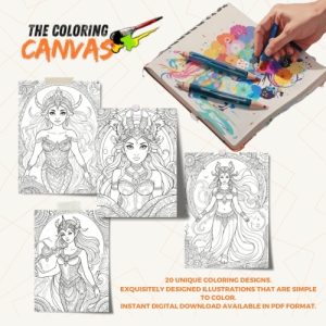 Mythical Goddesses Coloring Book