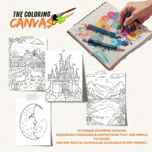 Coloring Book: Pixelated Worlds