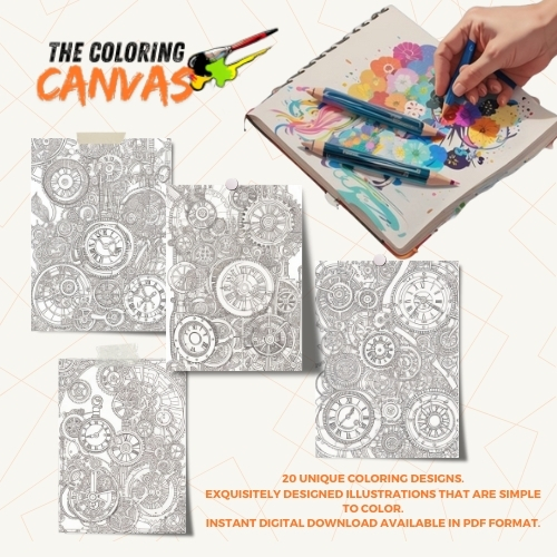 The Coloring Canvas   Steampunk Adventures Coloring Book