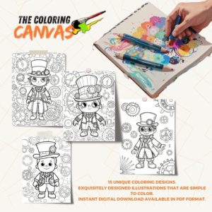 Steampunk Characters Coloring Book