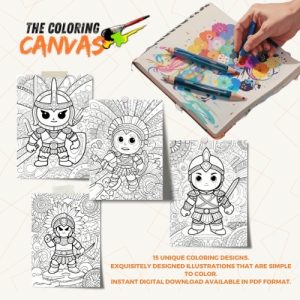 The Coloring Canvas   Warriors  Fighters Coloring Book