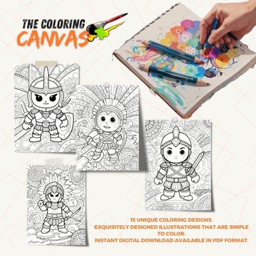 The Coloring Canvas Warriors Fighters Coloring Book