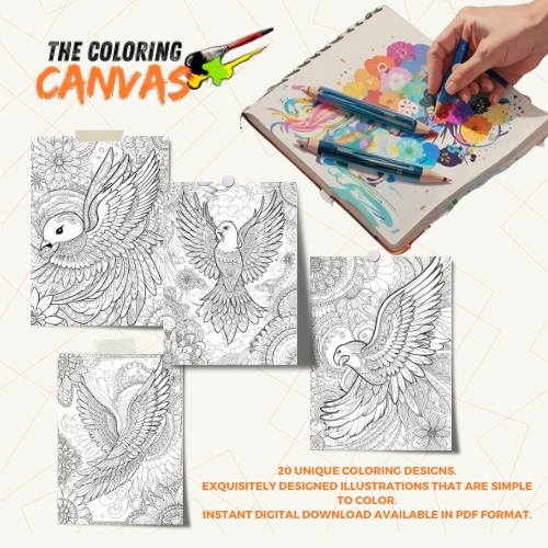 The Coloring Canvas Wings of Freedom Coloring Book