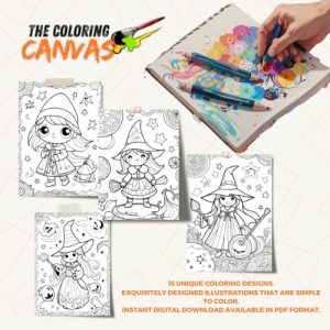 The Coloring Canvas   Wizards Witches  Magic Coloring Book