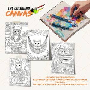 Cat Lovers Coloring Book