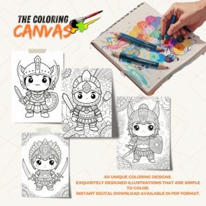 Warrior Kawaii Coloring Book